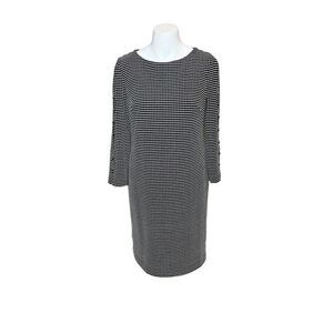 Chico’s black and white print 3/4 sleeve shift dress size 00P